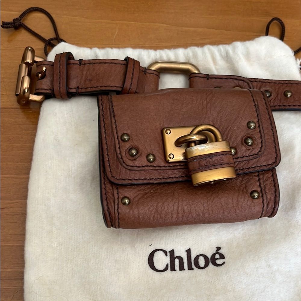 Chloe Paddington brown leather belt size 80